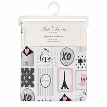 Kate Aurora Chic Bonjour XOXO Parisian Eiffel Tower Mold & Mildew Resistant Fabric Shower Curtain