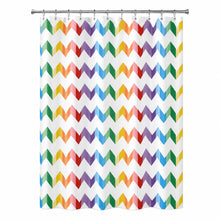 Kate Aurora Home Vivid Rainbow Chevron Fabric Shower Curtain - Standard Size