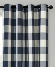 Kate Aurora Country Farmhouse Living Classic Buffalo Plaid Checkered Single Grommet Top Window Curtain Panel - 54 in. W x 84 