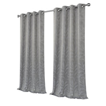 Kate Aurora 2 Pack Arbor Room Darkening Floral Grommet Top Window Curtain Panels - 52 in. W x 84 in. L, Silver