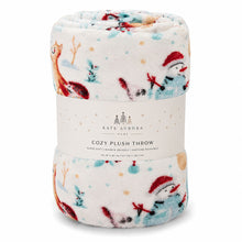Kate Aurora Ultra Soft & Cozy Christmas Forest Friends Santa Plush Throw Blanket Cover - 50 in. W x 60 in. L