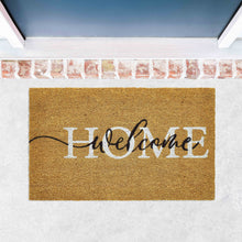 Kate Aurora Welcome Home Calligraphy Bristled Coir Outdoor Welcome Mat - 18"x30"