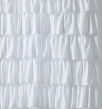 Kate Aurora Shabby Chic Style White Crushed Ruffle Fabric Shower Curtain - Standard Size