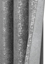Kate Aurora 2 Piece Sadie Metallic Sparkle Grommet Top Gray Room Darkening Curtain Panels