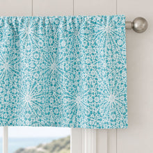 Kate Aurora Custom Geo Coastal Chic Turquoise Rod Pocket Window Valance