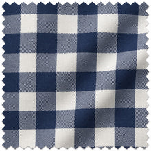 Kate Aurora Classic Farmhouse 3 Piece Navy Blue Buffalo Check Kitchen Curtain Tier & Valance Set