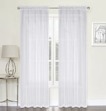 Kate Aurora Montauk Accents Ultra Lux 2 Piece Rod Pocket White Sheer Voile Window Curtain Panels - 45 in. Long