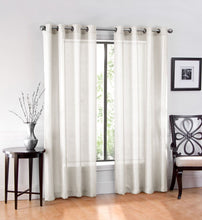 GoodGram Ultra Luxurious Elegant Sheer Grommet Single Curtain Panel - 54 in. W x 84 in. L, Ivory