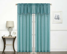 Kate Aurora 1 Piece Moroccan Sparkle Rod Pocket Semi Sheer Voile  Window Curtain Panel - Aqua