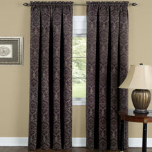 Kate Aurora Royal Living 2 Piece Rod Pocket Damask Design 95% Blackout Curtain Panels - 63 in. Long - Brown