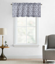 Kate Aurora Collections Trellis Lattice Rod Pocket Valance - 56 in. W x 18 in. L, Maison Gray