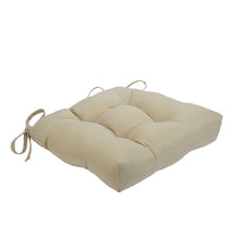 Kate Aurora Country Living Plush Solid Colored Country Farmhouse Reversible Chair Cushions/Pads With Tear Proof Ties - Linen 