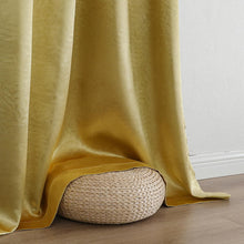 Kate Aurora 1 Piece Kathleen Light Filtering Grommet Top Embossed Fern Leaves Jacquard Window Curtain Panel - Gold