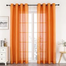 GoodGram 2 Piece Sheer Voile Faux Silk Spring & Summer 84 in. L Grommet Top Curtain Panels - 52 in. W x 84 in. L, Pumpkin Ora