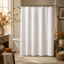 Kate Aurora Hotel Spa Collection Waffle Embossed Fabric Shower Curtain - 70 in. x 72 in. - White