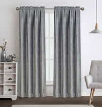 Kate Aurora 2 Piece Heavy Weight Light Filtering Rod Pocket Luxurious Royal Chenille Curtain Panels - Gray