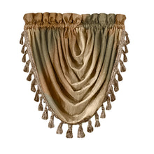 GoodGram Ombre Crushed Satin Sheer Single Window Curtains & Valances - 46 in. W x 42 in. L Single Valance, Earth