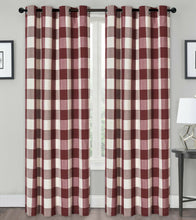 Kate Aurora Country Farmhouse Living Classic Buffalo Plaid Checkered Single Grommet Top Window Curtain Panel - 54 in. W x 84 
