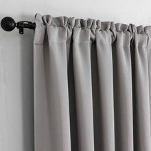 Kate Aurora Basic Drape Light Filtering Woven Jacquard Thermal Single Rod Pocket Window Curtain Panel - Gray