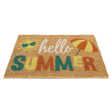 Kate Aurora Hello Summer Bristled Outdoor Heavy Duty Welcome Mat - 18"x30"