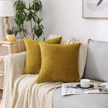 Kate Aurora Overfilled Crushed Velvet 1 Piece Zippered Christmas Accent Throw Pillow - 18" x 18" - Gold