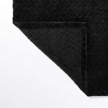Kate Aurora Herringbone Shag Ultra Soft & Plush Accent Throw Blanket - 50 in. W x 60 in. L - Black
