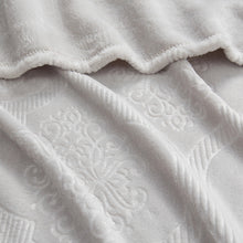 Kate Aurora Ultra Soft & Plush Ogee Damask Fleece Throw Blanket Covers - 50 in. W x 60 in. L - Gray