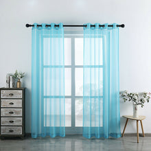 Kate Aurora Living 2 Piece Designer Sheer Voile Grommet Top Window Curtains - 20 in. W x 45 in. L, Turquoise