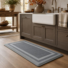 Kate Aurora Ultra Lux Oversized Anti Fatigue Bordered Kitchen Mat With Beveled Edges - 20 in. W x 39 in. L - Gray