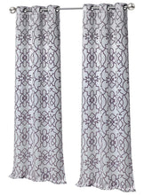 Kate Aurora 2 Piece Geo Sheen Palladian Grommet Top 88% Blackout Curtain Panels - 84 in. Long