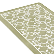 Kate Aurora Versailles Modern Geometric Chain Link Memory Foam Anti Fatigue & Skid Resistant Kitchen Mat - 18" x 30" - Green