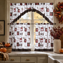 GoodGram Complete 3 Piece Rod Pocket Cafe Tier & Swag Valance "Coffee Shoppe" Kitchen Curtain Set