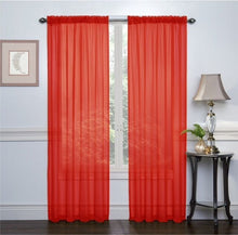 GoodGram 2 Pack: Luxurious Voile Sheer Curtain Panels by Kate Aurora - 52 in. W x 84 in. L, Cranberry Red