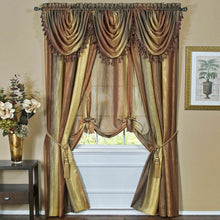 GoodGram Royal Ombre Crushed Semi Sheer Tie Up Single Window Curtain Shade - 50 in. W x 63 in. L, Autumn