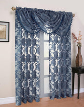 Kate Aurora Organza Sheer Milawi Complete 5 Piece Window Curtain Set - Slate Blue