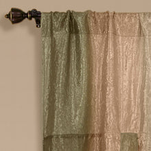 GoodGram Ombre Crushed Satin Sheer Single Window Curtains & Valances - 50 in. W x 63 in. L Single Tie Up Shade, Earth