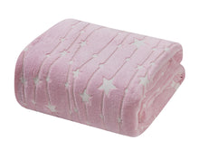 Goodgram Glow In The Dark Pink Stars Ultra Plush Fleece Accent Throw Blanket - 50 In. X 60 In.
