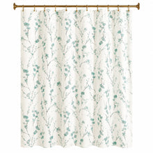 Kate Aurora Woodland Bloom Botanical Fabric Shower Curtain - 70 in. x 72 in. - Green
