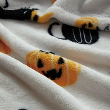 Kate Aurora Halloween Spooky Cats & Pumpkins Soft & Plush Oversized Oversized Accent Throw Blanket - White
