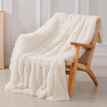 Kate Aurora Regal Luxe Oversized Ultra Soft & Fuzzy Lined Accent Throw Blanket - 50 in. W x 70 in. L - Beige