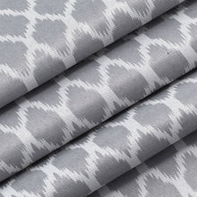 Kate Aurora 2 Pack Amari Contemporary Lattice Light Filtering Grommet Top Window Curtain Panels - Silver