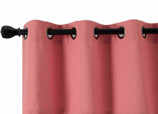 Kate Aurora Teen Decor Poly Cotton Coral Colored Grommet Top Window Valance