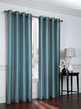 Kate Aurora Artisan Lightweight Transparent Faux Silk Sheer Grommet Single Curtain Panel - 52 in. W x 63 in. L, Seaside Blue