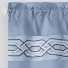 Kate Aurora Pacifico Rod Pocket Embroidered Window Valance - Blue