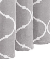 Kate Aurora Gray & White Lattice Clover Ultra Luxurious Single Tie Up Window Curtain Shade - 42 in. W x 63 in. L