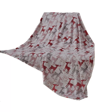 Kate Aurora Gray Cozy Christmas Plaid Reindeer Ultra Soft & Plush Accent Throw Blanket - 50 in. x 60 in.