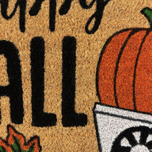 Kate Aurora Happy Fall Harvest Pumpkin Bristled Outdoor All Season Welcome Mat - 18"x30"
