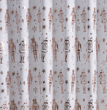 Kate Aurora Tis The Season Dusty Rose Metallic Christmas Toy Soldiers & Nutcrackers Fabric Shower Curtain - Standard Size