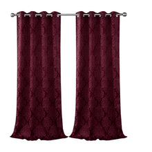 Kate Aurora Living 2 Pack Delaney Room Darkening Damask Print Grommet Curtain - 52 in. W x 84 in. L, Burgundy