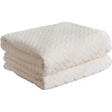 Kate Aurora Herringbone Shag Ultra Soft & Plush Accent Throw Blanket - 50 in. W x 60 in. L - Ivory